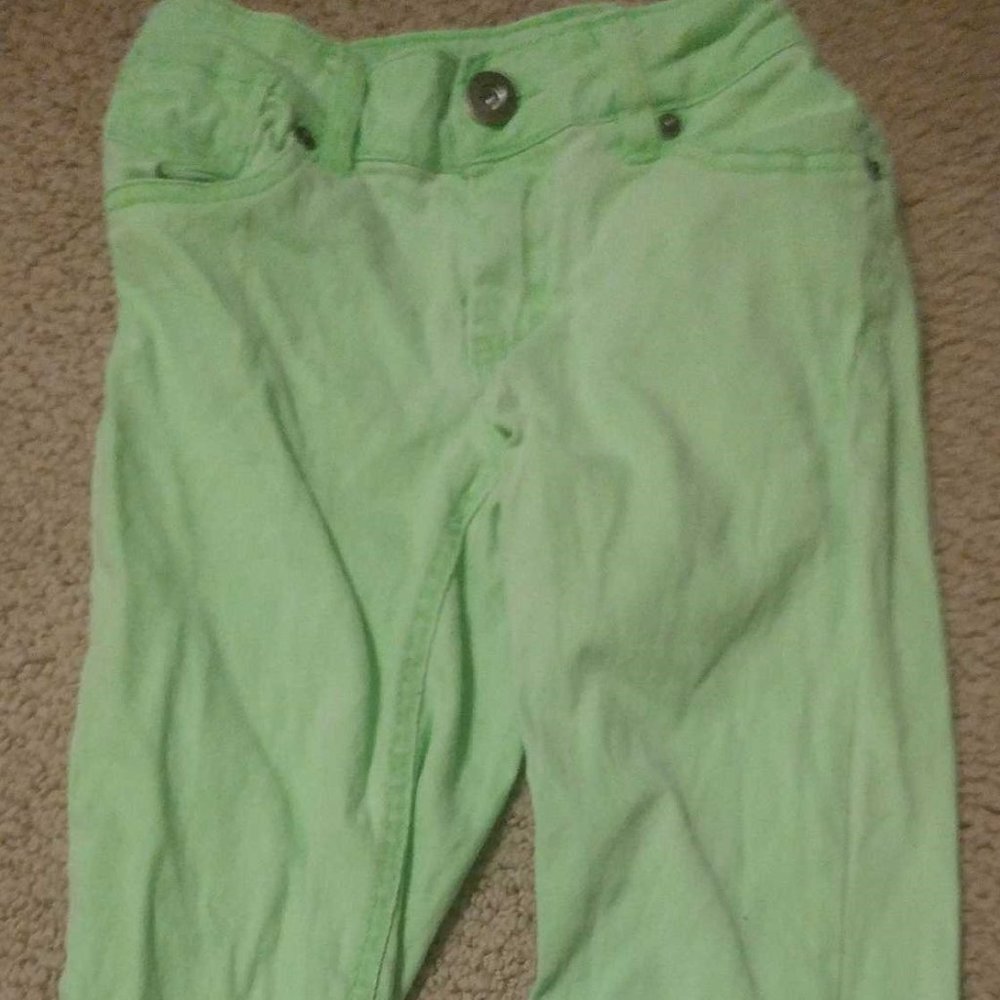 Girls Lime Green Stretch Jeans by SO 8
